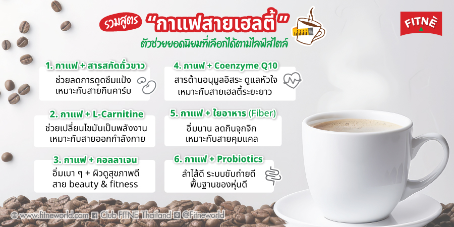 รวมสูตร “กาแฟสายเฮลตี้” ตัวช่วยยอดนิยมที่เลือกได้ตามไลฟ์สไตล์